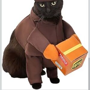 UPS Delivery Driver Dog or Cat Costume includes hat, padded suit and box size XS